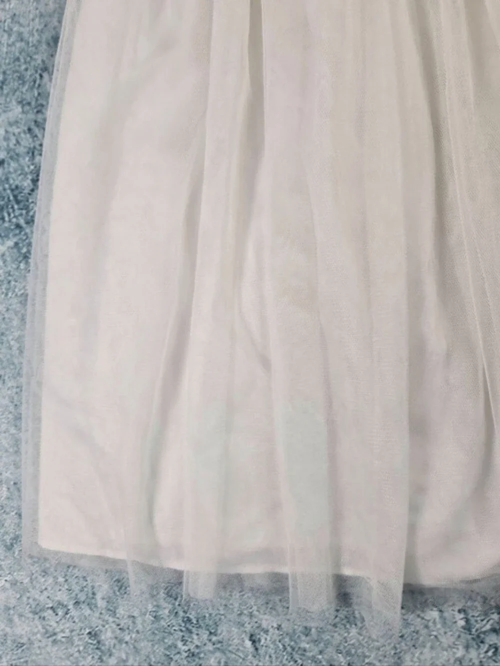 Laura Ashley London White Layered Tulle Short Puff Sleeve Dress Girls Size 6